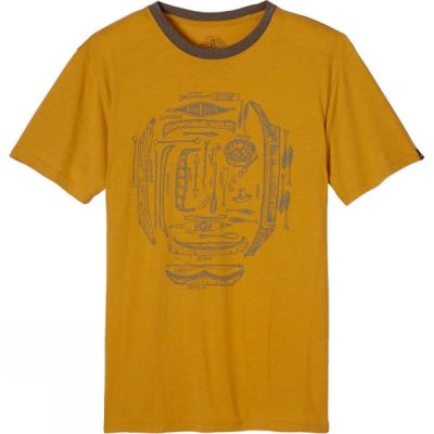 Tee PrAna Canoe'n Ringer Hombre Gris Oscuro - Chile SKX862547